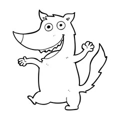 cartoon happy wolf