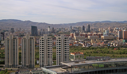 view of Ulan Bator from mountain Zaisan
