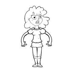 cartoon pretty girl with shocked expression