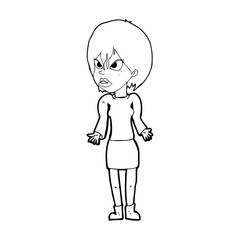 cartoon annoyed woman