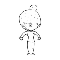 cartoon woman staring