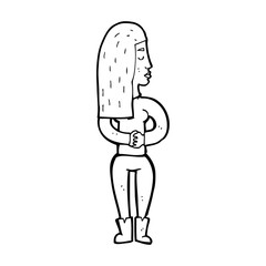 cartoon woman ignoring