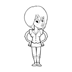 cartoon woman with hands on hips