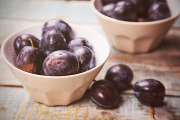 plums in dish