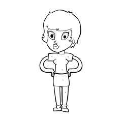 cartoon woman with hands on hips