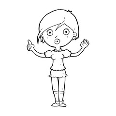 cartoon girl asking question