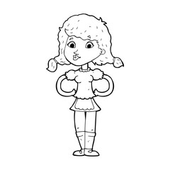 cartoon happy waitress woman