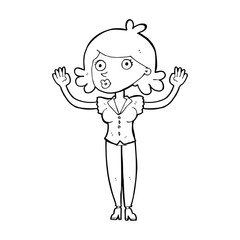 cartoon woman surrendering