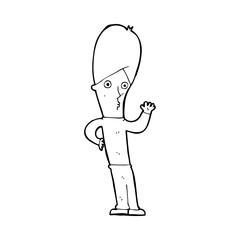 cartoon man waving