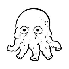 cartoon alien squid face