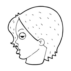 cartoon woman raising eyebrow
