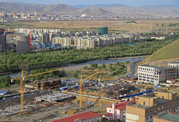 view of Ulan Bator from mountain Zaisan