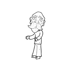 cartoon lonely old man