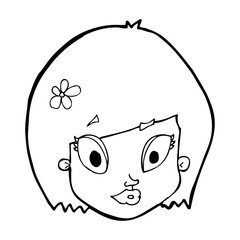 cartoon happy female face