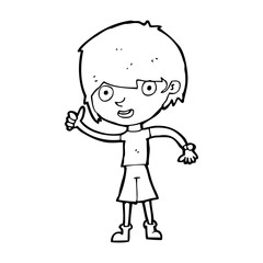 cartoon boy with positive attitude