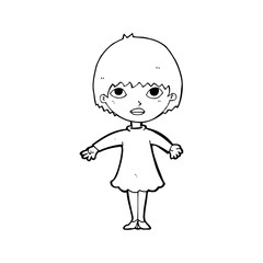 cartoon woman in dress