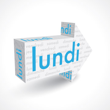 fl&egrave;che 3D - lundi
