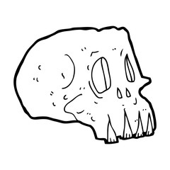 cartoon spooky skull