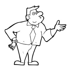 cartoon businessman asking question