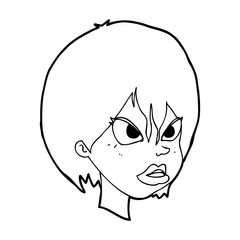 cartoon annoyed woman