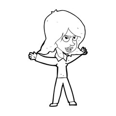 cartoon woman gesturing