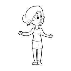 cartoon pretty woman explaining something