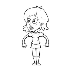 cartoon surprised woman