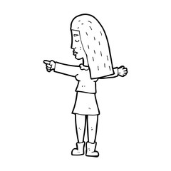 cartoon woman pointing