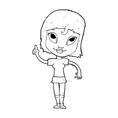 cartoon woman with idea