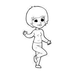 cartoon woman waving
