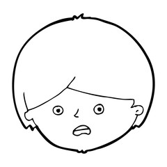 cartoon unhappy boy