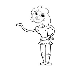 cartoon waitress serving