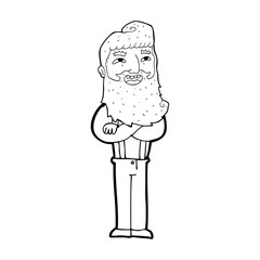 cartoon happy man with beard