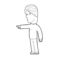cartoon clever man pointing
