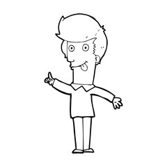 cartoon funny man with idea