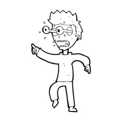 cartoon man with popping out eyes