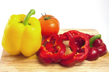 Bell peppers isolated on white background