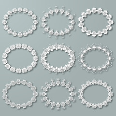 Obraz premium Set of white vector frames