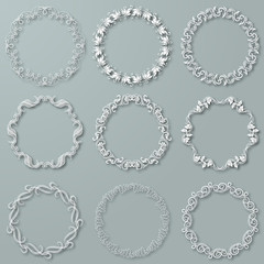 Set of white vector frames
