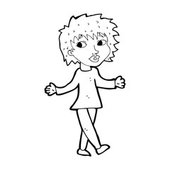 cartoon woman with no worries