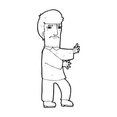 cartoon grumpy man