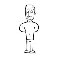 cartoon annoyed balding man