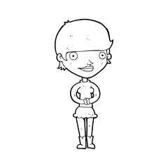 cartoon friendly woman