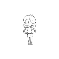 cartoon woman with hands on hips