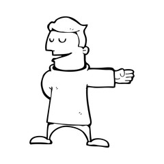 cartoon man gesturing direction