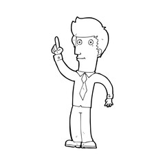 cartoon friendly man with idea