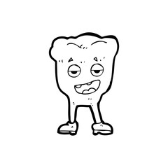 cartoon tooth looking smug