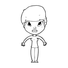 cartoon woman shrugging shoulders