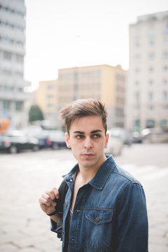 young handsome alternative dark model man
