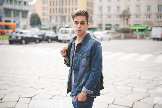 young handsome alternative dark model man